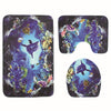 Ocean World Printed Toilet Mat Bathroom Anti-slip Carpet Set
