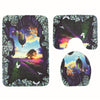 Stone Window Printing Toilet Mat Three-piece Bathroom Anti-slip Carpet Set
