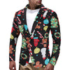 Christmas Snowmen Candy Tree Printed Casual Blazer