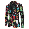 Christmas Snowmen Candy Tree Printed Casual Blazer