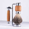YMH37642 Light Yellow Rubber Wood Shaving Manual Razor Shaving Care Razor 3pcs
