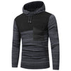 2017 New Men'S Fashion Spell Color Hooded Casual Long-Sleeved Sweater Male Slim Thick Sweater