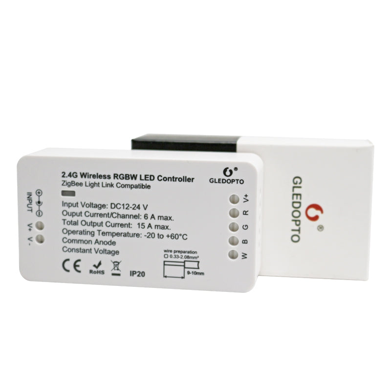 GLEDOPTO C - 007 ZIGBEE RGBW LED Strip Controller DC 12 - 24V Compatible with Amazon Echo plus / Osram Lightify 