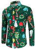 Christmas Theme Print Button Up Shirt