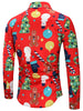 Christmas Theme Print Button Up Shirt