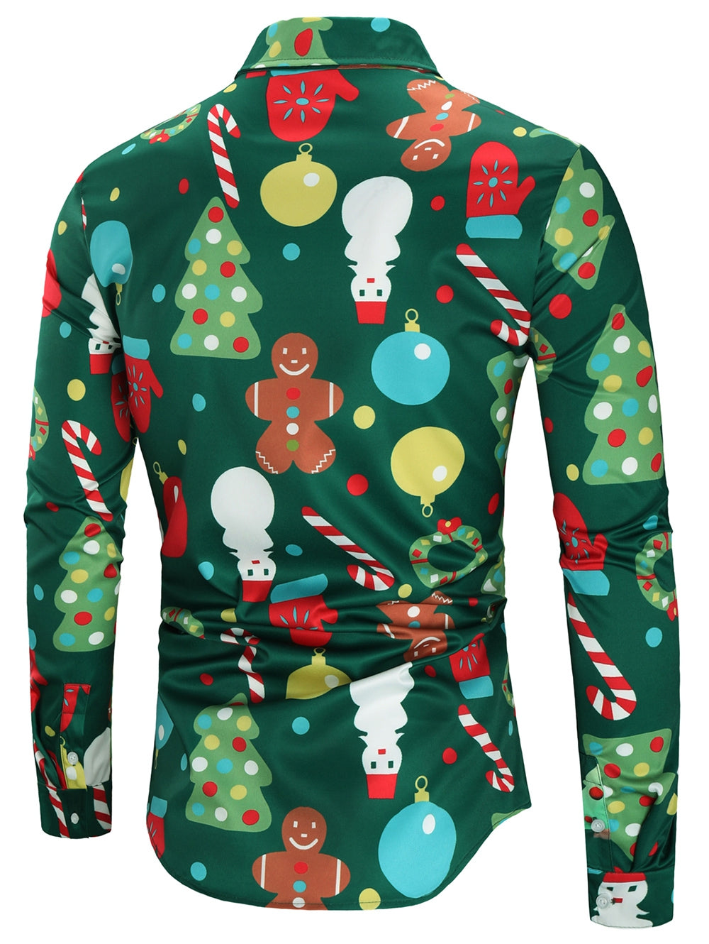 Christmas Theme Print Button Up Shirt