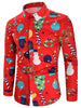 Christmas Theme Print Button Up Shirt