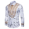 Ethnic Geometric Splatter Paint Print Shirt