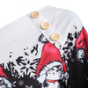 One Shoulder Button Printed Sweatshirt