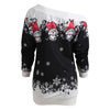 One Shoulder Button Printed Sweatshirt
