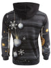 Snowflake Christmas Ball Print Drawstring Hoodie