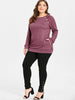 Button Detail Plus Size Long Sleeve T-shirt