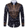 Ethnic Geometric Splatter Paint Print Shirt