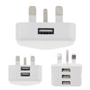 UK Mains Wall 3 Pin Plug Adaptor Charger with 3 USB Ports for Phones Tablets CE