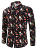 Casual Snowmen Elk Print Christmas Shirt