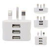 UK Mains Wall 3 Pin Plug Adaptor Charger with 3 USB Ports for Phones Tablets CE