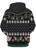 Drawstring Christmas Snowflakes Print Hoodie
