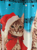 Christmas Cats Musical Notes Print Sleeveless Dress