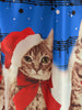 Christmas Cats Musical Notes Print Sleeveless Dress