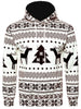 Hooded Christmas Snowflake Geometric Print Hoodie