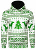 Hooded Christmas Snowflake Geometric Print Hoodie