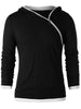 Asymmetric Zip Contrast Color Hoodie