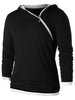 Asymmetric Zip Contrast Color Hoodie