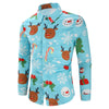 Christmas Candy Snowflakes Elk Print Long Sleeve Shirt