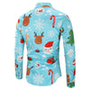 Christmas Candy Snowflakes Elk Print Long Sleeve Shirt