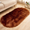 Wool-like Oval Living Room Carpet Floor Mat Door Mat Bedside Mat 50 x 80 cm