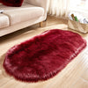 Wool-like Oval Living Room Carpet Floor Mat Door Mat Bedside Mat 50 x 80 cm