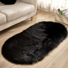 Wool-like Oval Living Room Carpet Floor Mat Door Mat Bedside Mat 50 x 80 cm