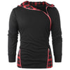 Zip Embellished Plaid Panel Hoodie