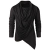 Asymmetric Pile Heap Collar Solid T-shirt