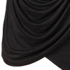 Asymmetric Pile Heap Collar Solid T-shirt