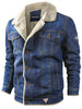 Men's Jacket Casual Winter Plus Velvet Thick Loose Lapel Denim