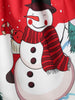 Christmas Snowman Print Sleeveless Dress