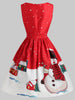 Christmas Snowman Print Sleeveless Dress