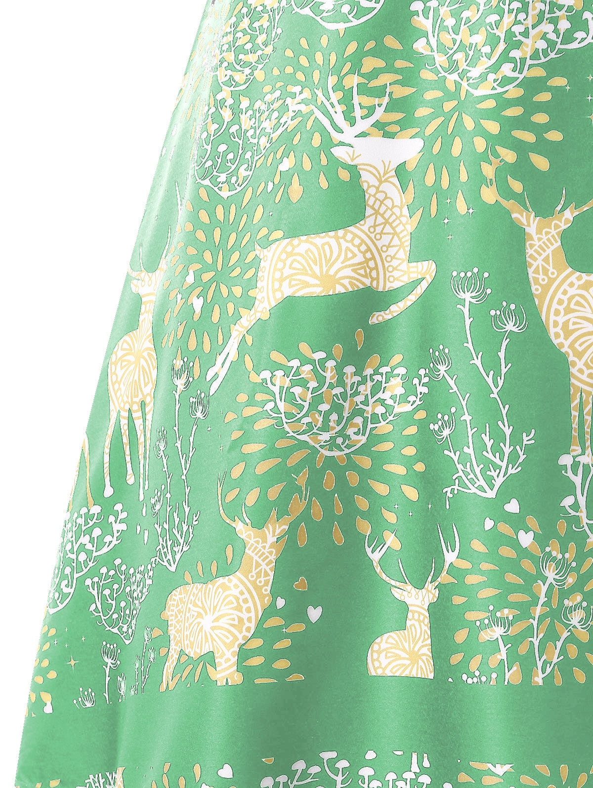 Vintage Christmas Elk Print Pin Up Dress