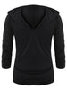 Drawstring Solid Long Sleeve Hoodie