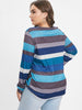 Striped Panel Twist Plus Size T-shirt