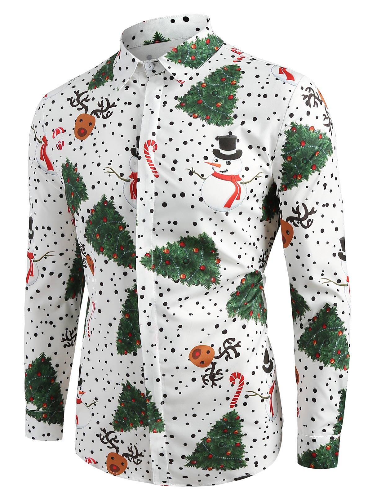 Christmas Snowmen Snoeflake Tree Candy Print Shirt