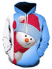 Christmas Kangaroo Pocket Snowman 3D Print Hoodie