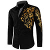 Dragon Print Plaid Patchwork Slim Fit Shirt