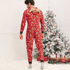 Family Christmas Elk Hooded Jumpsuit Pajama