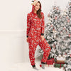 Family Christmas Elk Hooded Jumpsuit Pajama