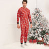 Family Christmas Elk Hooded Jumpsuit Pajama