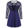 Lace Insert Criss Cross Back Blouse