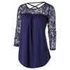 Lace Insert Criss Cross Back Blouse