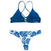 Spaghetti Strap Padded Backless Floral Print Low Waist Women Bikini Set